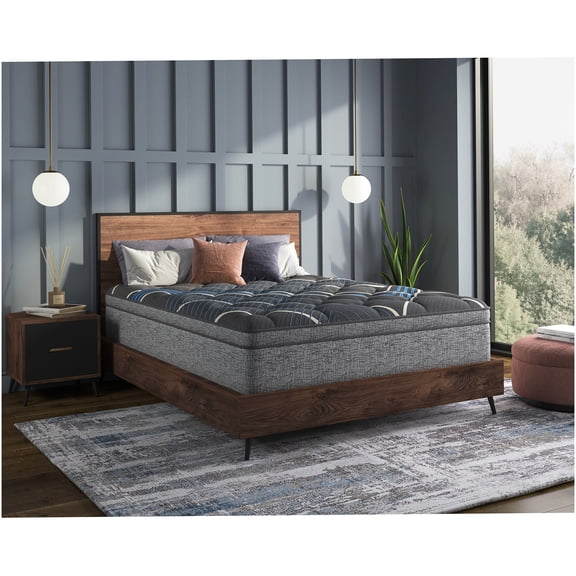 15" Twin XL Euro Top Hybrid Mattress, Cooling Gel Memory Foam with Pocketed Coils, Plush Feel, Enhanced Edge Support, Motion Isolation, Blue Grey