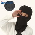 thumbnail image 4 of Cache-Cou pour Enfants Chauffe-Visage Coupe-Vent Balaclava Couverture Respirante pour Cyclisme Randonnée Alpinisme Noir, 4 of 6