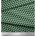 thumbnail image 2 of Soimoi Green Georgette Viscose Fabric Triangle Geometric Print Fabric by the Yard 42 Inch Wide, 2 of 3