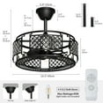 thumbnail image 6 of Uforic Industrial Ceiling Fan with Remote, Indoor Crystal Chandelier Fan for Living Room, Black, 6 of 7