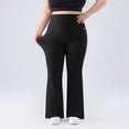 thumbnail image 2 of Levmjia Women's Plus Size Yoga Pants High Waisted Bootcut Leggings with Pockets Tummy Control Workout Pants for Women Gym Running Activewear Scrunch Butt Flare Pants, 2 of 6