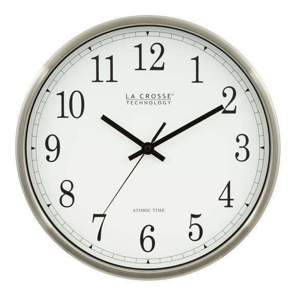 La Crosse Technology 12 inch Atomic Analog Metal Wall Clock, WT-3126B