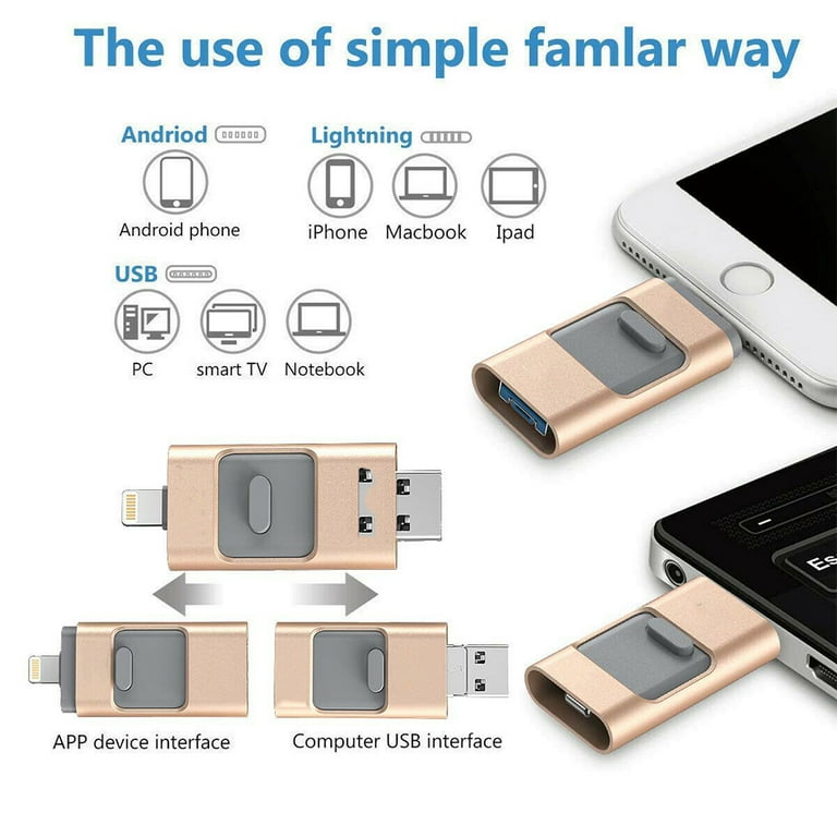 USB3.0 Flash Drive For all iPhone X/Plus/SE/ipad 2 IN 1 Pen Drive