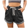 thumbnail image 3 of Jean Shorts Womens 2026 Summer Elastic High Waist Drawstring Cute Denim Shorts with Pockets, 3 of 7