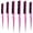 Pink, variant on 6 Pcs Teasing Brush for Fine Hair Nylon Rat Tail Brush Set Women Three Row Salon Teasing Set for Back Combing, Root Hair Scalp Massage(Black)