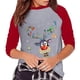 thumbnail image 5 of Pntutb moda mujer Navidad cuello redondo manga larga Patchwork impresión camiseta Casual blusa tops Pntutb Pntutb-4387, 5 of 6