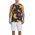 thumbnail image 4 of Easygdp Dinosaurs in Space Men's Mesh Basketball Jersey Quick Drying Sleeveless Shirts Fitted Muscle Tank Tops Sport Round Neck T-Shirt - 3X-Large, 4 of 9