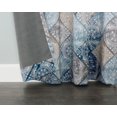 thumbnail image 3 of Sun Zero Reardon Distressed Global Tile Print Grommet Curtain Panel, 54" x 84", Navy Blue, 3 of 4