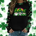 thumbnail image 2 of St Patricks Day Shirt Women Cute Gnomes with Four-Leaf Clover Print Sweatshirt Casual Crewneck Pullover Long Sleeve Holiday Tops, 2 of 5