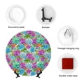 thumbnail image 4 of Cauagu Succulents Print Bone China Decorative Plate, Wall Mount Plate Holiday Decor Decorative Ceramic Plates with Stand Elegant Household Plates Decorative-6in, 4 of 6