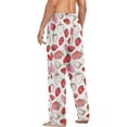 thumbnail image 6 of FREEAMG Watercolor Strawberries Pajama Pants for Men, Men's Separate Bottoms, Pure Cotton Comfortable Lounge Pants?25?, 6 of 7