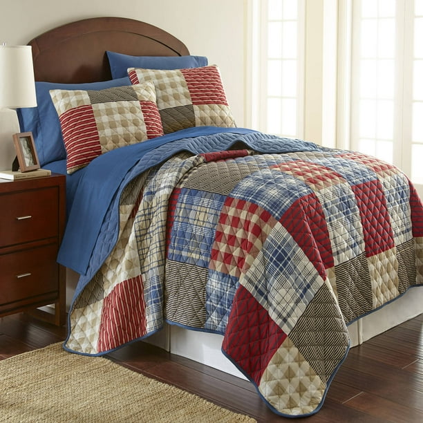 Shavel Home Products Patchwork Quilt Set - Walmart.com - Walmart.com