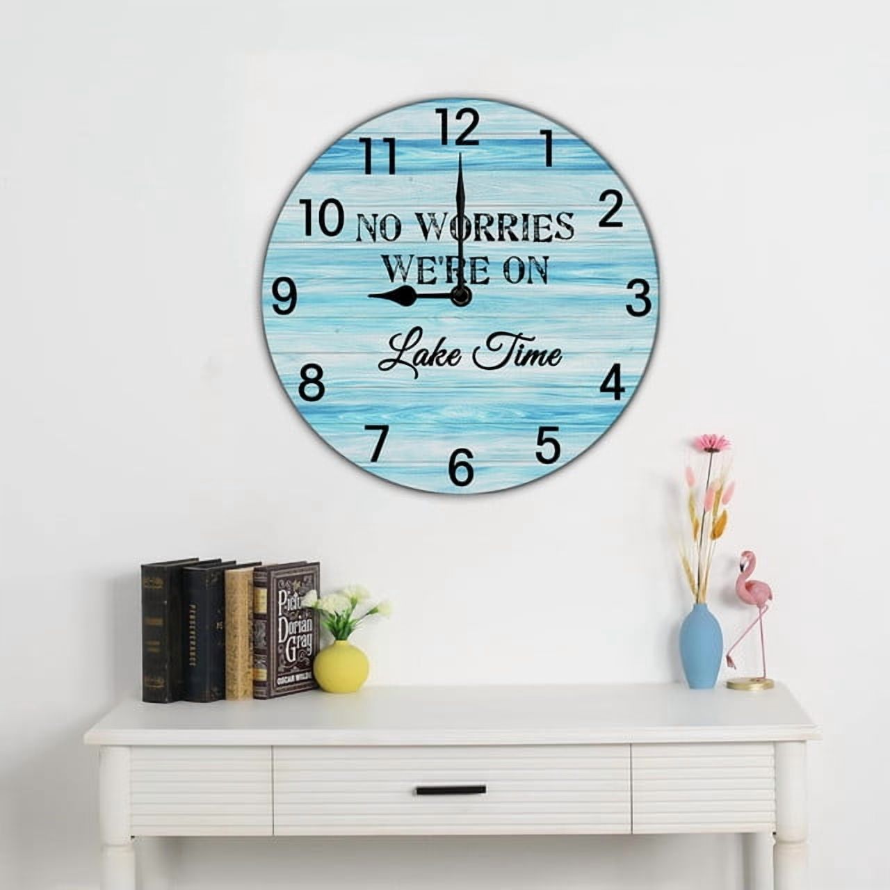 Christian Wall Clock Blessed are Those Who Trust in The Lord Clock Bible Verse Wall Religious Quote Art Wooden Christian Inspirational Saying Silent Non Ticking Battery Operated 10 Inches