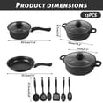 thumbnail image 3 of Juego de ollas y sartenes antiadherentes Juego de utensilios cocina 13 piezas con sartenes, tapas cacerola, cuchara, espátula y accesorios para cocina casera, utensilios antia, 3 of 6