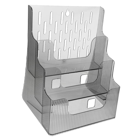 HEANUJJ Grey Acrylic Standing File Organizer for Documents and Display, Desktop File Holder, 1 Pack