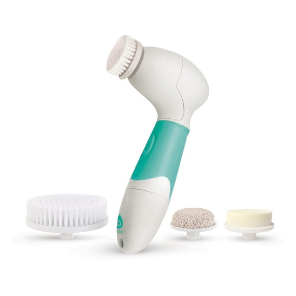 Pursonic Pursonic Brosse de Nettoyage Avancée pour le Visage et le Corps pour Démaquiller et Exfolier les Peaux Mortes - Inclut 4 Têtes de Brosse Multifonctions : Pierre Ponce et Éponge pour le Visage et le Corps (aqua) 1 Unité
