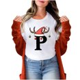 thumbnail image 4 of Fiudx Ofertas Flash Del Día Camiseta Informal de Manga Corta con Cuello Redondo y Estampado Informal a La Moda para Mujer, 4 of 4