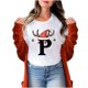thumbnail image 4 of Puntoco Camiseta informal de manga corta con cuello redondo y estampado a la moda para mujer, 4 of 4