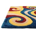 thumbnail image 5 of HR HANDCRAFT RUGS, Multi shag Rug 8x10 for Living Room Decor 2021 Rug Trends Bright Modern Swirls Pattern, 3-D Hand Curved Shaggy Blue/red/Yellow/Cream, 5 of 7