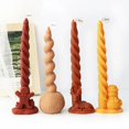 thumbnail image 4 of Molde de silicona para Vela, accesorio con forma de varilla larga en espiral, fácil de desmoldar, perfumado, columna giratoria, Papá Noel, alce, decoración navideña, 4 of 4