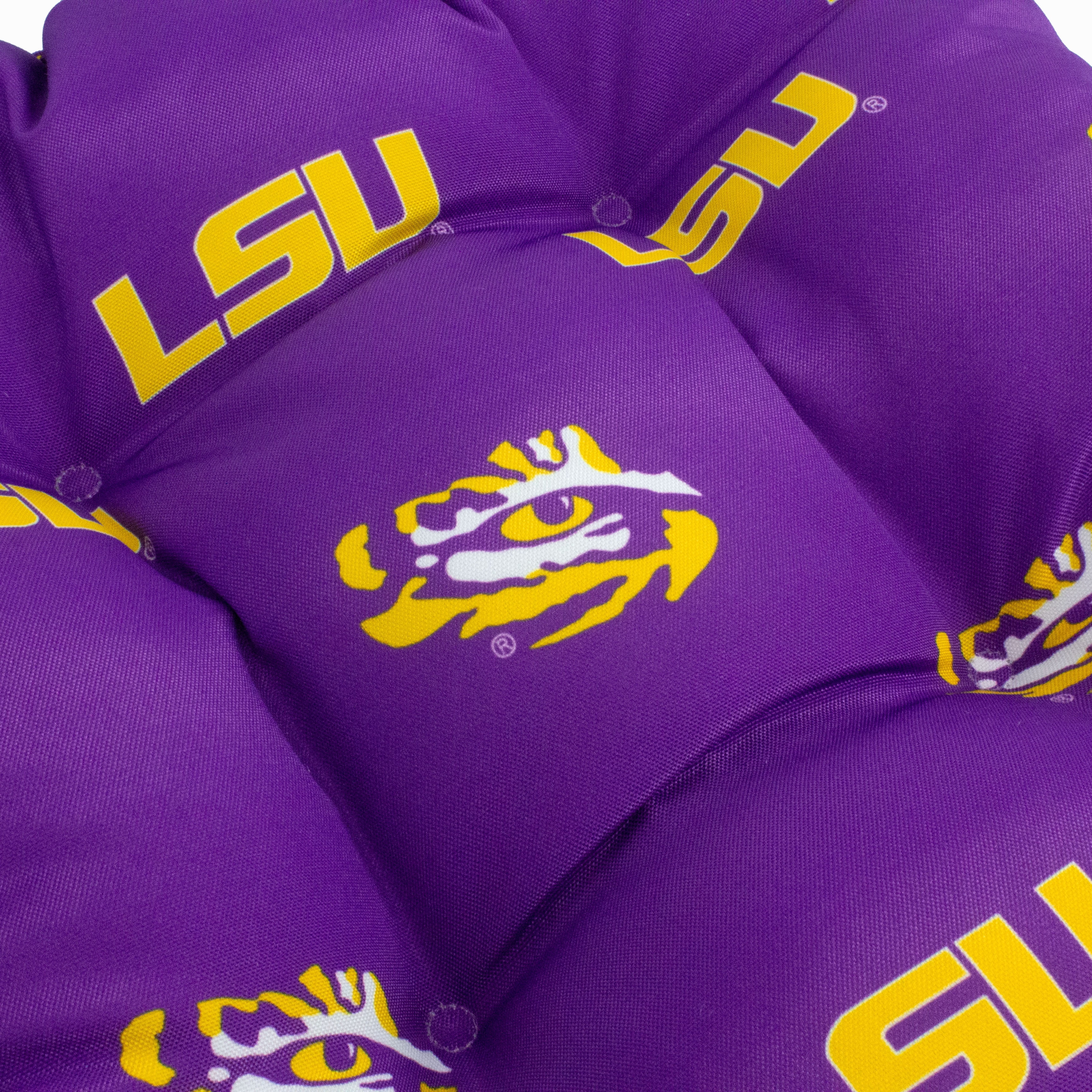 College Covers LSU Tigers Patio Seat D Cushion 20" x 20", 2 Tie Backs