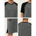 thumbnail image 6 of Unique Bargains Men's Nightshirt Raglan Sleeves Loose Fit Lounge Nightgown XL Dark Gray Black, 6 of 6