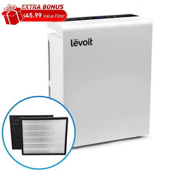 Levoit Smart Air Purifier LV-H131S-RXW, 3-Stage Filtration Air Cleaner for Smoke Odors with Auto Mode, Free Vesync App, Voice Control, Bonus Filter, Energy Star