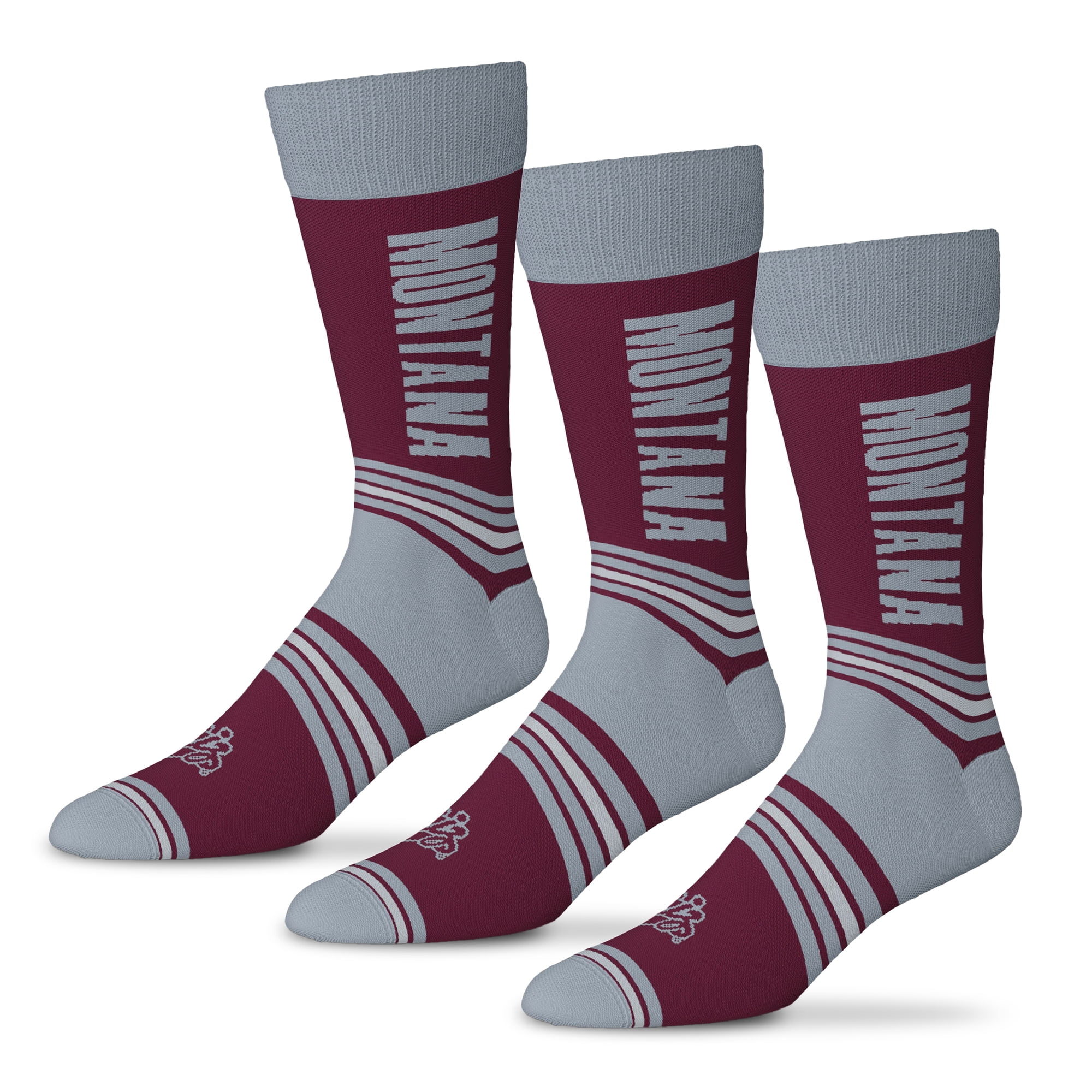 Unisex Starter Maroon Montana Grizzlies Rally Cry 3-Pack Socks Set