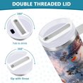 thumbnail image 5 of 40 oz Insulated Stainless Steel Tumbler Double Wall Stainless Steel Tumbler with 2-Way Drinking Snowman Pine Branch, 5 of 9