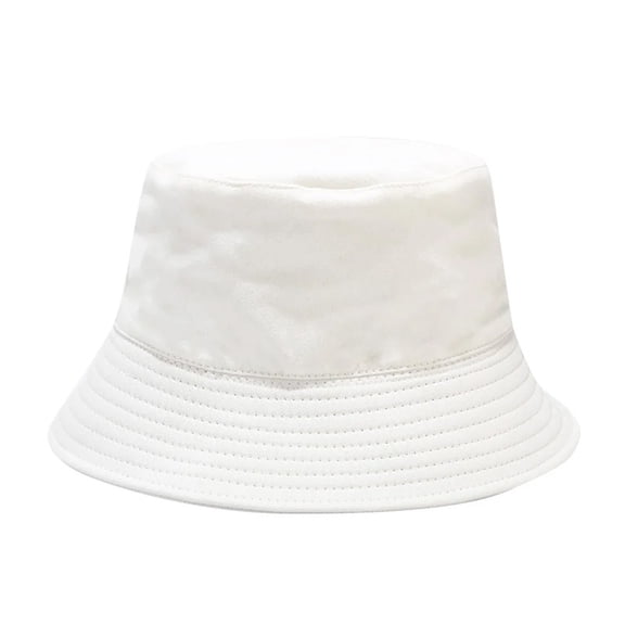 TELOLY Trucker Hat, Summer Men and Women Foldable Pure Color Fisherman Hat Sun Hat Bucket Cap Baseball Cap, Sun Hats for Women White