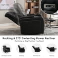thumbnail image 2 of Power Recliner Chair with USB Ports, 270 Degree Swivel Leather Home Theater Seating with Tray Table, Phone Holder, Cup Holder and Hidden Arm Storage for Living Room, Black, 2 of 9