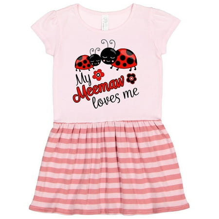 

Inktastic My Meemaw Loves Me with Cute Ladybugs Gift Toddler Girl Dress