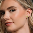 thumbnail image 4 of Gem Stone King 14K White Gold Green Peridot Stud Earrings for Women | 4.14 Cttw | Gemstone August Birthstone | Round 8MM, 4 of 6