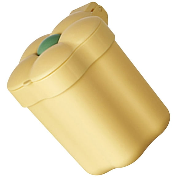 Topbathy Small Desktop Garbage Can Yellow Office Trash Bin with Lid Thick Practical Design