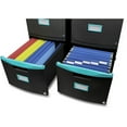 thumbnail image 2 of Storex 2-Drawer Filing Cabinet, Letter/Legal, Black/Teal, 2 of 4