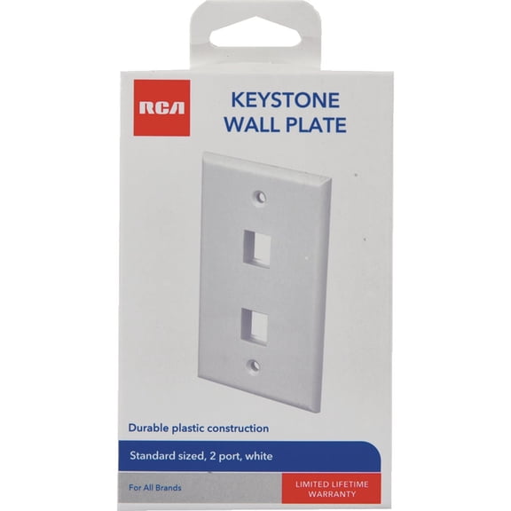 RCA Keystone 2-Port White Modular Wall Plate TPHKP2EV
