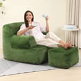 thumbnail image 1 of Puf MOMCAYWEX, grande y cómodo, con reposapiés, color verde, 1 of 8
