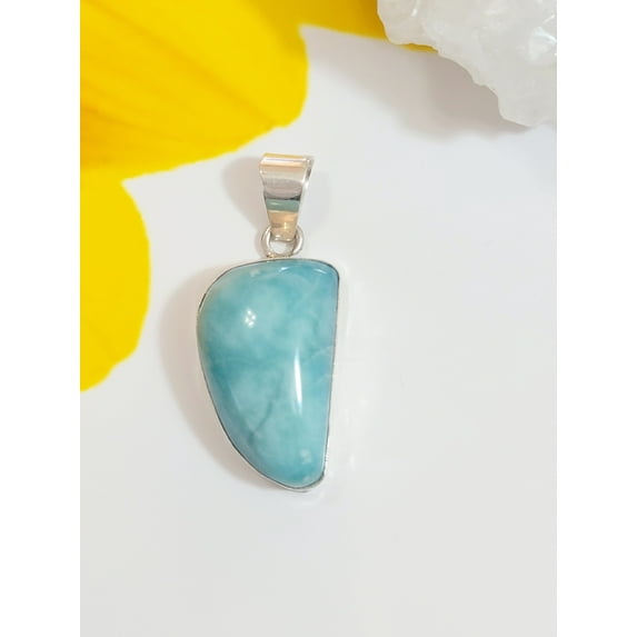 Beautiful Larimar Pendant, 925 Sterling Silver, AAA Grade Larimar Necklace Pendant, Dominican republic Larimar Jewelry, Gift Idea