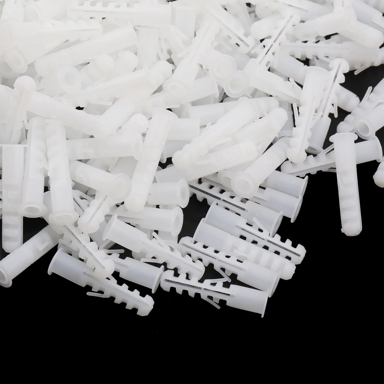 Expansion Tube,M5 x 25 mm Plastic Drywall Expansion Pipe Drywall Anchors Ribbed Wall Anchors,Pack of 1000