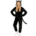 thumbnail image 2 of Alaiyaky Onesie Adult Black Cat Onesie Pajamas for Adults Halloween Cat Costume Cosplay One-Piece Sleepwear Christmas Sleepwear, 2 of 7