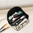 thumbnail image 2 of FORMRS Makeup Bag Travel Cosmetic Organizer for Women Fold Flat Zipper Pouch with Handle, Stripes Pattern, 2 of 8