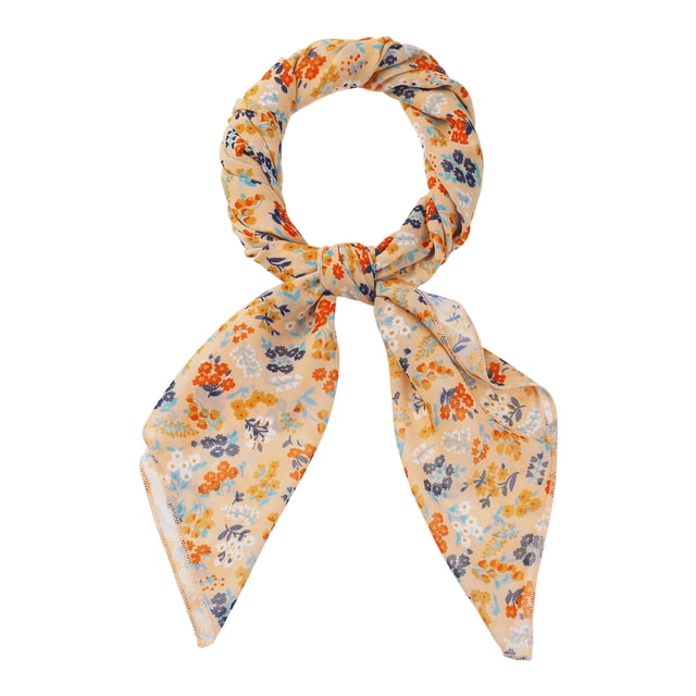 Bufandas de gasa para mujer - 27.6 X27.6 - Pañuelo cuadrado con estampado floral Pañuelo para el cuello Pañuelo para el cuello Naranja claro 70x70cm/27.6x27.6 inches(LxW)