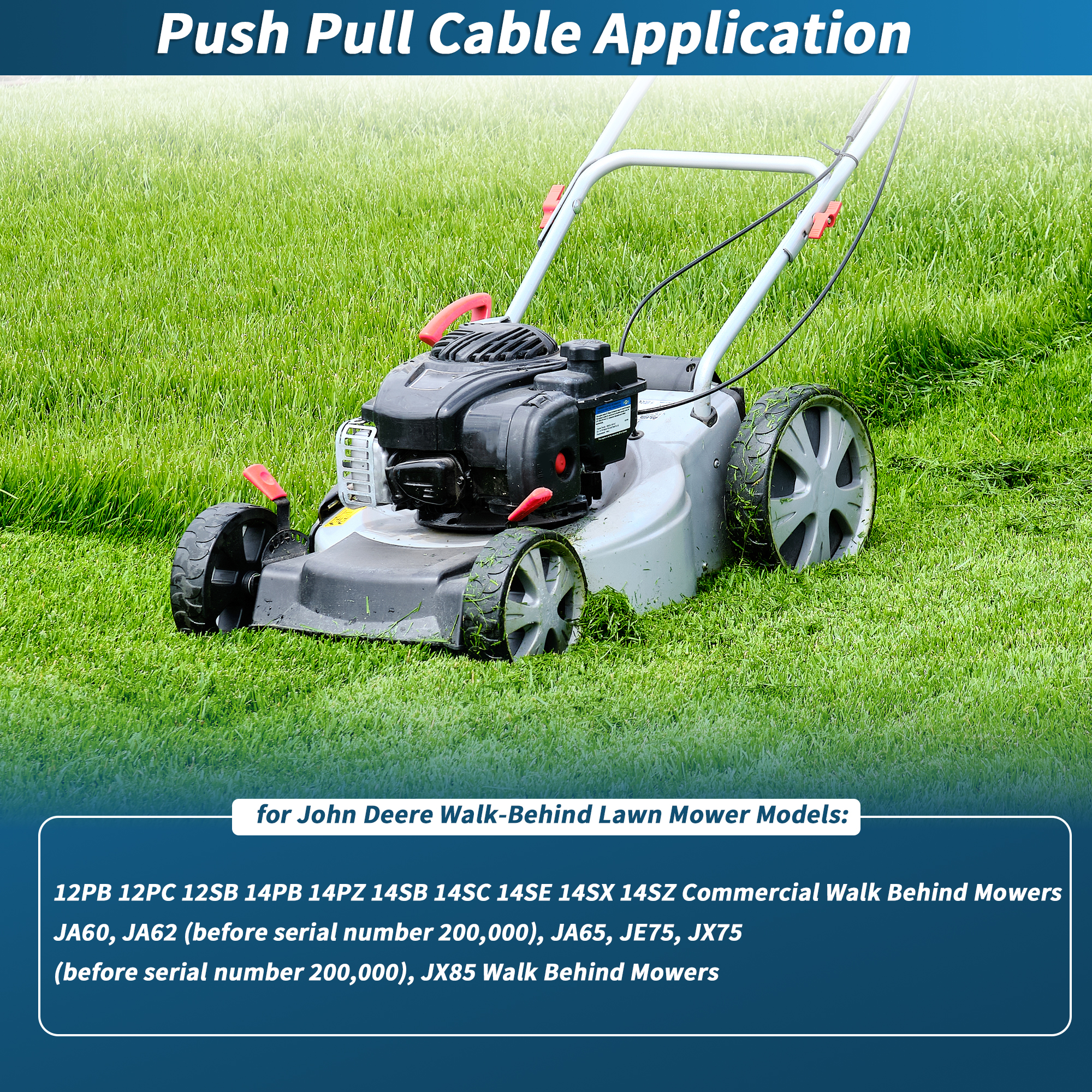 Unique Bargains GX21634/GX22026 Push Pull Control Cable for John Deere Lawn Mowers