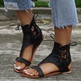thumbnail image 1 of Sandalias planas romanas de moda para mujer con correa para la cabeza redonda informal a la moda de verano Wmkox8yii shjk2639, 1 of 9