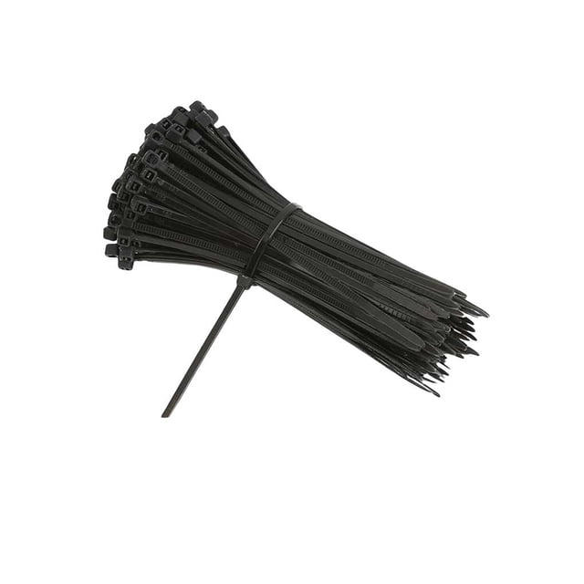 Cateissary 100 Uds. De hebilla de alambre de nailon autoblocante, juego Industrial, organizador ajustable, anillo de encuadernación con cremallera, Teléfono y Comunicación Negro/M