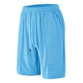 thumbnail image 3 of Pantalones Elásticos de Cintura Casuales de Color Sólido Dibujo de Bolsillo Cómodos Pantalones Cortos para el Verano, Diario, Uso en el Hogar, 3 of 5