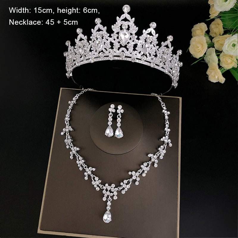 Luxury Quality 5cm High Gold Pearl Crystal Adult Big Tiara Crown Wedding Prom 