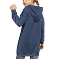 thumbnail image 4 of SGFCWSX Girls Hooded Sweatshirts Kids Oversized Fleece Hoodies with Pockets Long Sweatshirt Jacket Navy Size 13 Years, 4 of 9