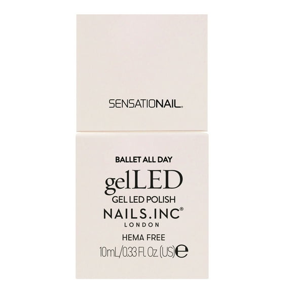 Nails.INC x Sensationail GelLED Gel Nail Polish, Ballet All Day, Pink Nude, 0.33 fl oz