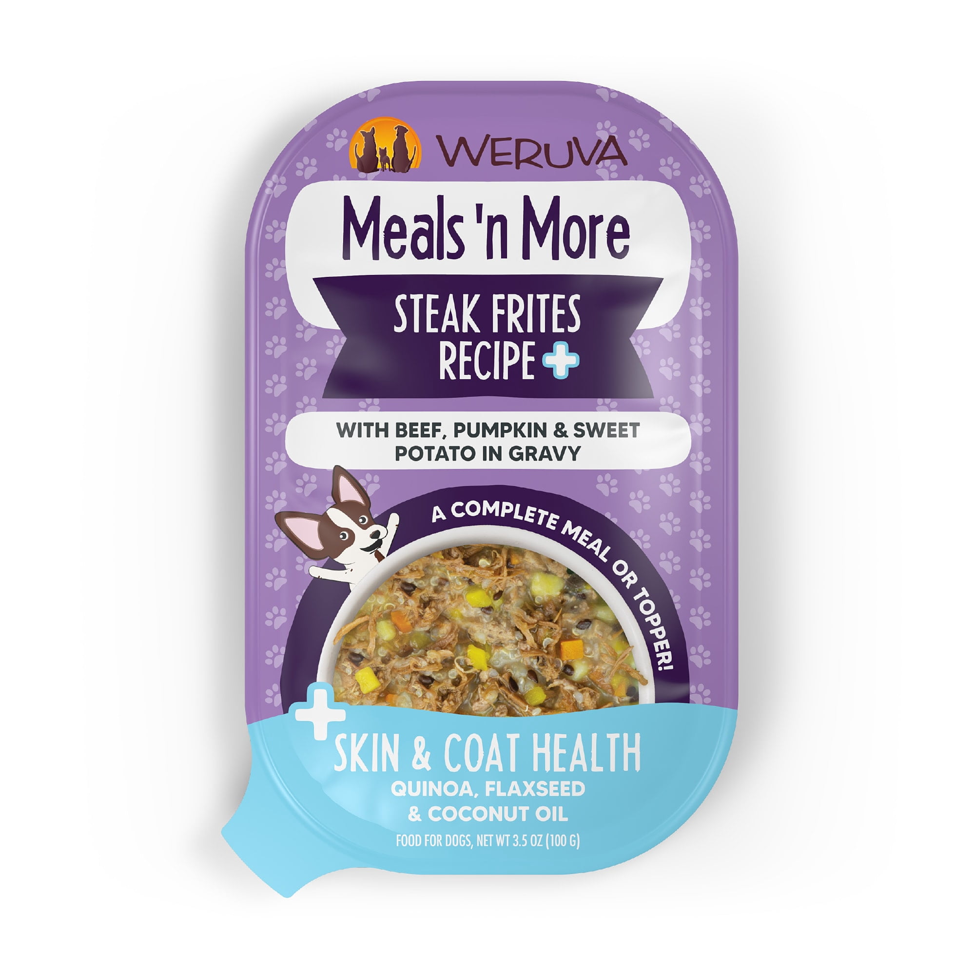 Weruva Meals 'n More Steak Frites with Beef, Pumpkin & Sweet Potato in Gravy Wet Dog Food, 3.5 oz., Case of 12